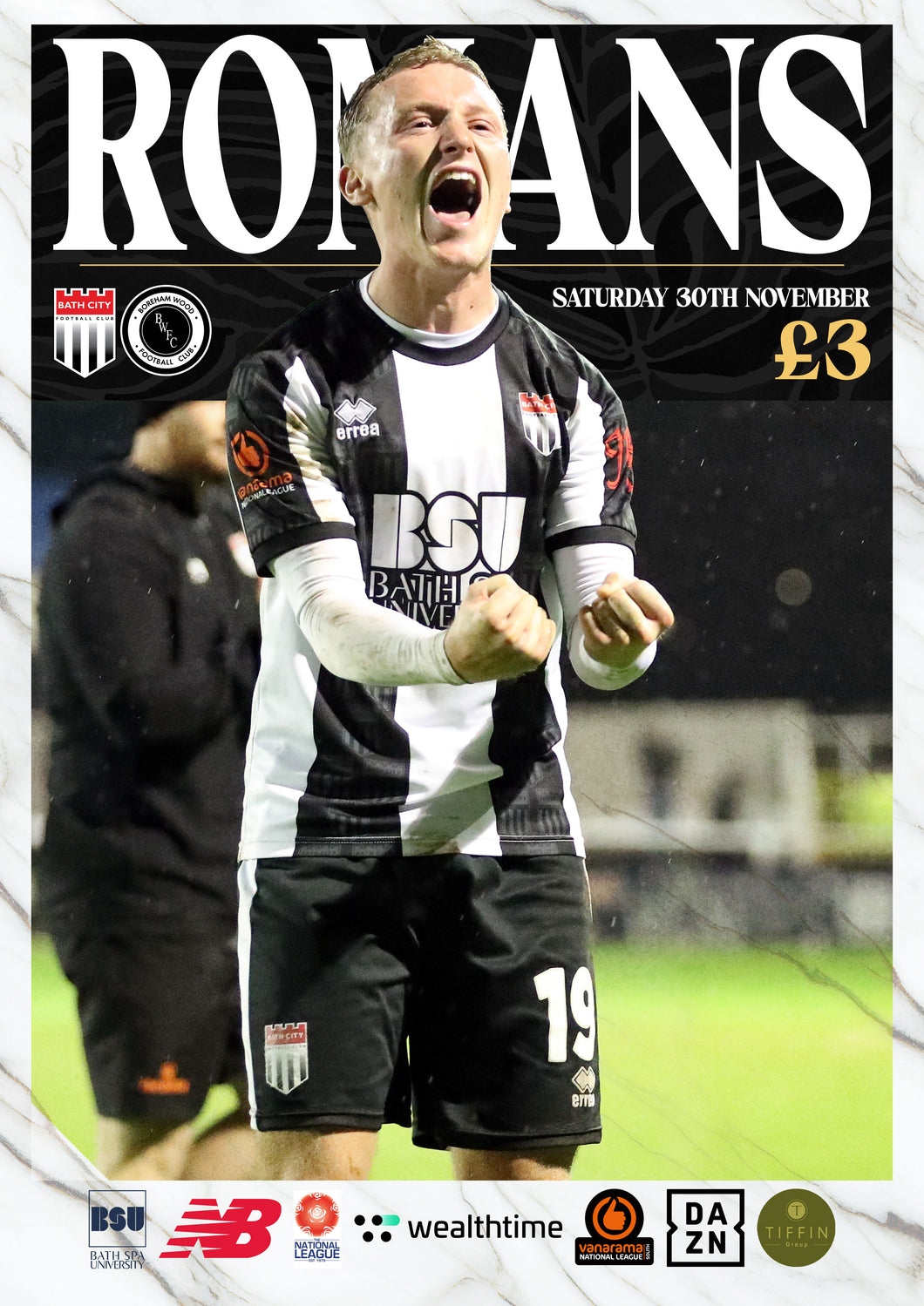 Matchday Programme v Boreham Wood - Saturday 30 November 2024