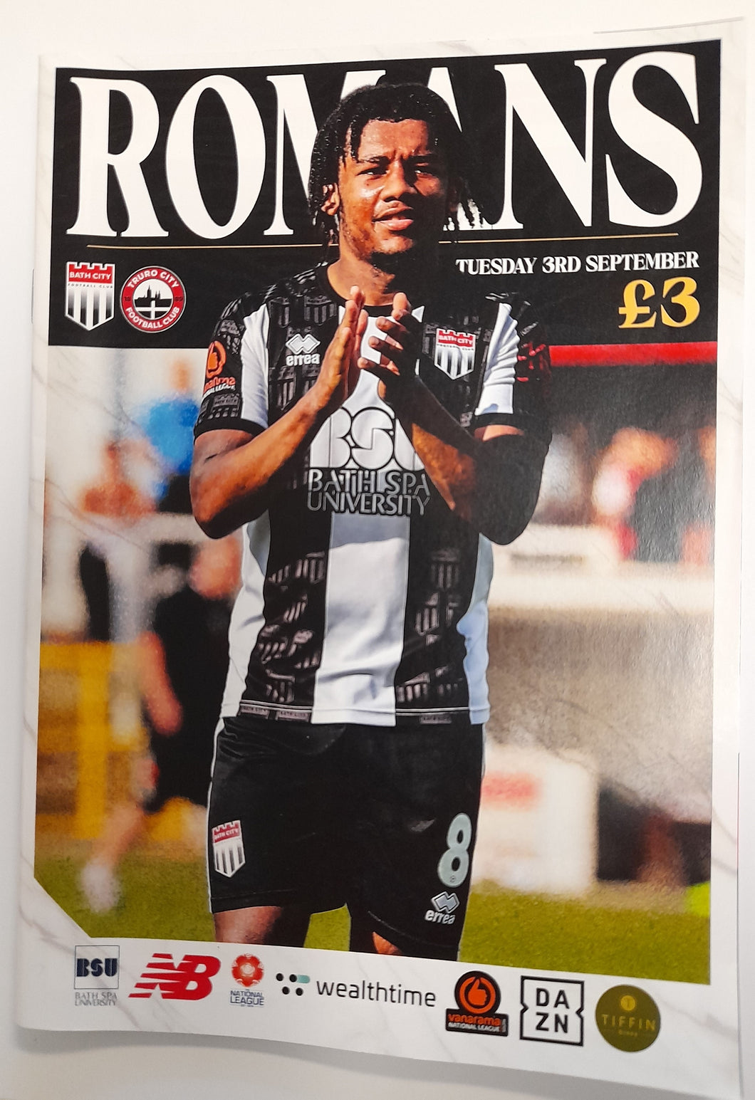 Matchday Programme v Truro City - Tuesday 3 September 2024